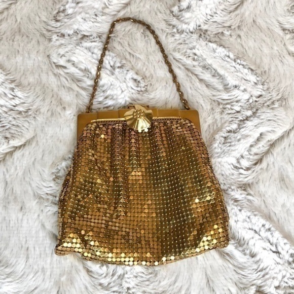 Whiting & Davis Gold Metal Mesh Handbag